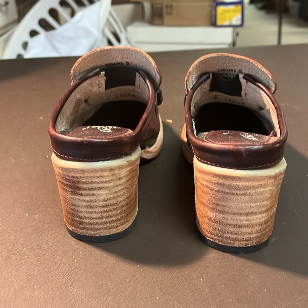 Free Bird by Steven, Collins size 5 leather slip on mules women, red western - Picture 4 of 8
